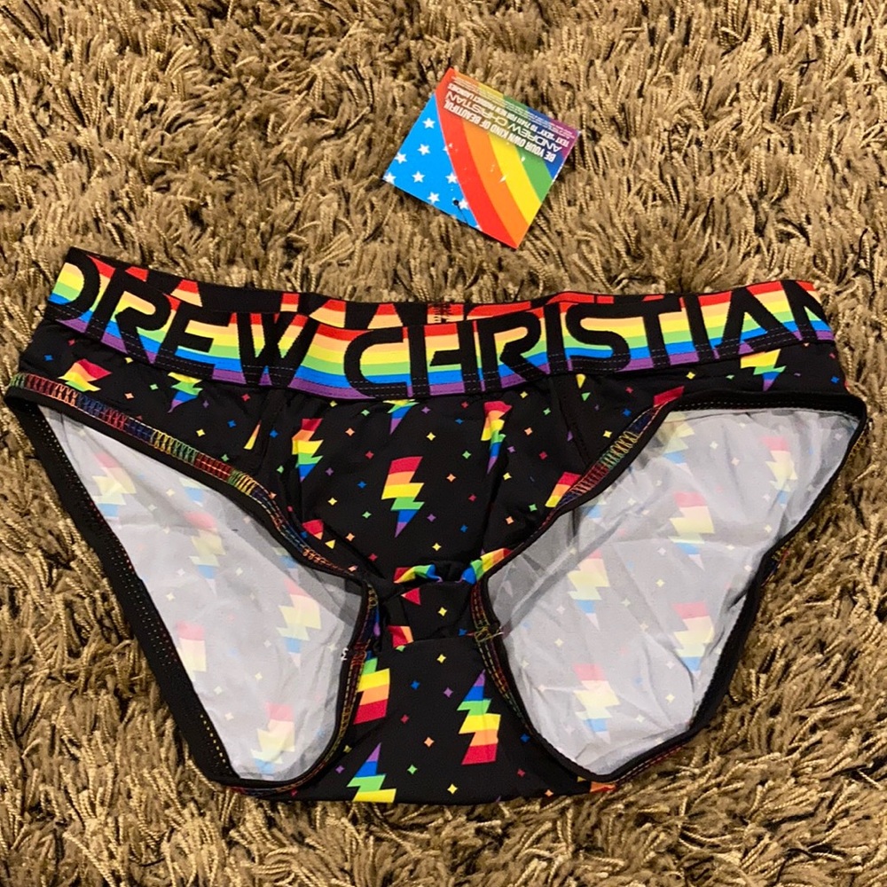 *Final Price drop** Andrew Christian lighting bolt pride briefs